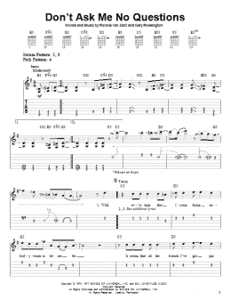 page one of Don't Ask Me No Questions (Easy Guitar Tab)