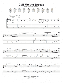 page one of Call Me The Breeze (Easy Guitar Tab)