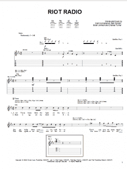page one of Riot Radio (Guitar Tab)