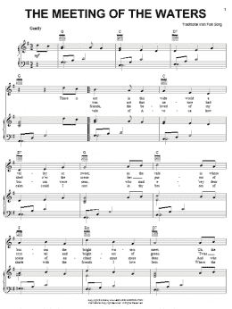 page one of The Meeting Of The Waters (Piano, Vocal & Guitar Chords (Right-Hand Melody))