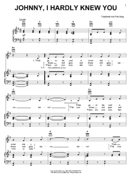 page one of Johnny, I Hardly Knew You (Piano, Vocal & Guitar Chords (Right-Hand Melody))
