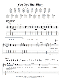 page one of You Got That Right (Easy Guitar Tab)