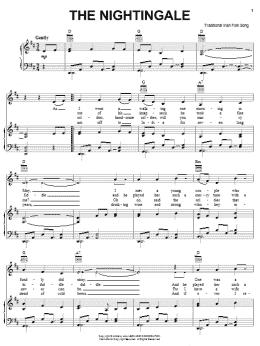 page one of The Nightingale (Piano, Vocal & Guitar Chords (Right-Hand Melody))