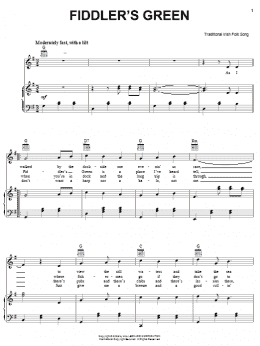 page one of Fiddler's Green (Piano, Vocal & Guitar Chords (Right-Hand Melody))