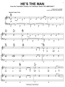 page one of He's The Man (Piano, Vocal & Guitar Chords (Right-Hand Melody))