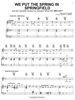 page one of We Put The Spring In Springfield (Piano, Vocal & Guitar Chords (Right-Hand Melody))
