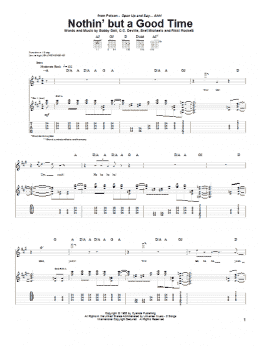 page one of Nothin' But A Good Time (Guitar Tab)