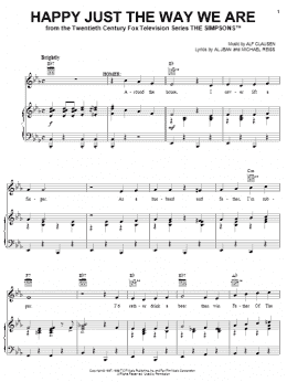 page one of Happy Just The Way We Are (Piano, Vocal & Guitar Chords (Right-Hand Melody))