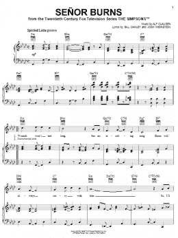 page one of Senor Burns (Piano, Vocal & Guitar Chords (Right-Hand Melody))