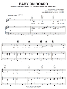 page one of Baby On Board (Piano, Vocal & Guitar Chords (Right-Hand Melody))