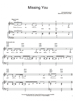 page one of Missing You (Piano, Vocal & Guitar Chords (Right-Hand Melody))