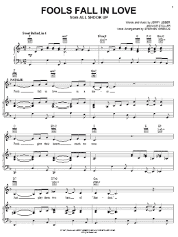 page one of Fools Fall In Love (Piano, Vocal & Guitar Chords (Right-Hand Melody))
