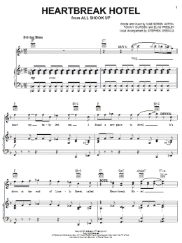page one of Heartbreak Hotel (Piano, Vocal & Guitar Chords (Right-Hand Melody))