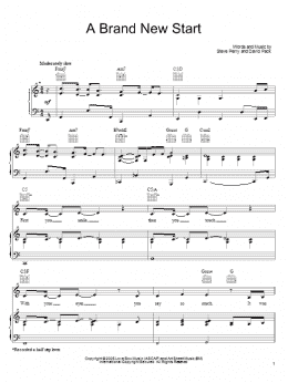 page one of A Brand New Start (Piano, Vocal & Guitar Chords (Right-Hand Melody))