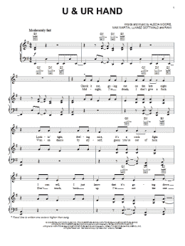 page one of U & UR Hand (Piano, Vocal & Guitar Chords (Right-Hand Melody))