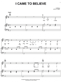 page one of I Came To Believe (Piano, Vocal & Guitar Chords (Right-Hand Melody))