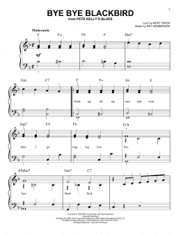 page one of Bye Bye Blackbird (Easy Piano)
