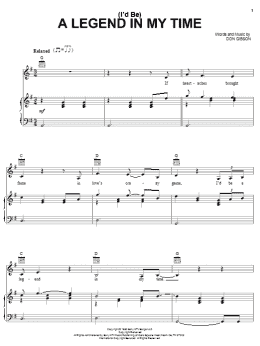page one of (I'd Be) A Legend In My Time (Piano, Vocal & Guitar Chords (Right-Hand Melody))