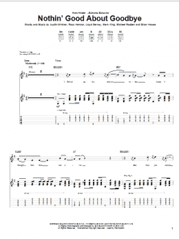 page one of Nothin' Good About Goodbye (Guitar Tab)