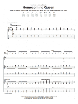 page one of Homecoming Queen (Guitar Tab)