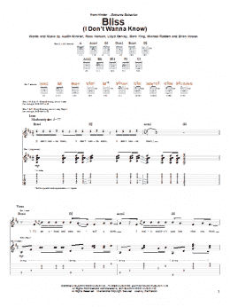 page one of Bliss (I Don't Wanna Know) (Guitar Tab)