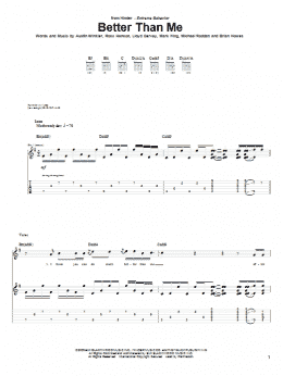 page one of Better Than Me (Guitar Tab)