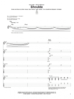 page one of Shoulda (Guitar Tab)