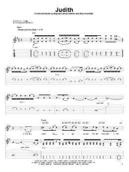 page one of Judith (Guitar Tab (Single Guitar))