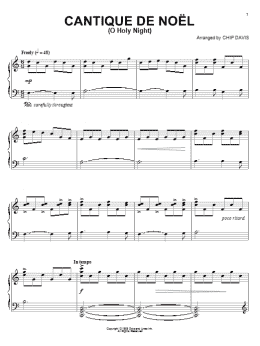 page one of Cantique de Noel (O Holy Night) (Piano Solo)