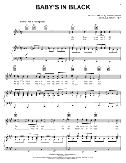 page one of Baby's In Black (Piano, Vocal & Guitar Chords (Right-Hand Melody))