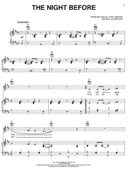 page one of The Night Before (Piano, Vocal & Guitar Chords (Right-Hand Melody))