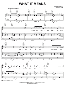 page one of What It Means (Piano, Vocal & Guitar Chords (Right-Hand Melody))