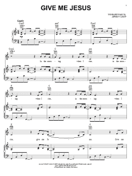 page one of Give Me Jesus (Piano, Vocal & Guitar Chords (Right-Hand Melody))