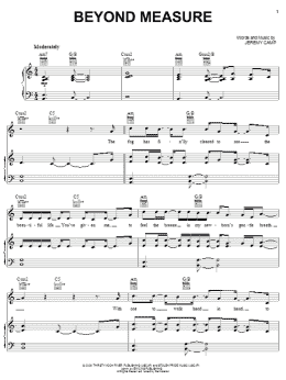 page one of Beyond Measure (Piano, Vocal & Guitar Chords (Right-Hand Melody))
