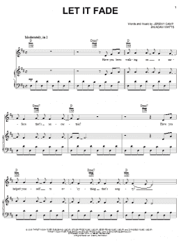 page one of Let It Fade (Piano, Vocal & Guitar Chords (Right-Hand Melody))