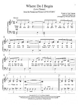 page one of Where Do I Begin (Love Theme) (Educational Piano)