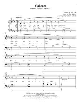 page one of Cabaret (arr. William Gillock) (Educational Piano)