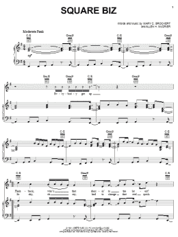page one of Square Biz (Piano, Vocal & Guitar Chords (Right-Hand Melody))