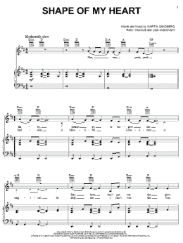 page one of Shape Of My Heart (Piano, Vocal & Guitar Chords (Right-Hand Melody))