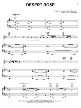 page one of Desert Rose (Piano, Vocal & Guitar Chords (Right-Hand Melody))