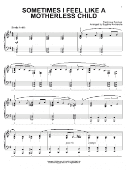 page one of Sometimes I Feel Like A Motherless Child (Piano Solo)