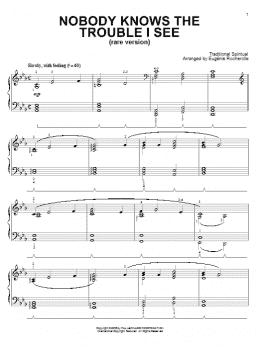page one of Nobody Knows De Trouble I See (Rare Version) (Piano Solo)