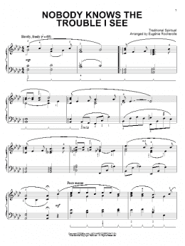 page one of Nobody Knows De Trouble I See (Piano Solo)