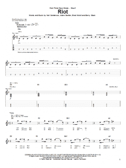 page one of Riot (Guitar Tab)