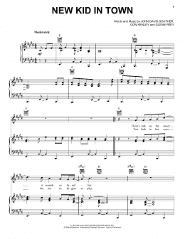 page one of New Kid In Town (Piano, Vocal & Guitar Chords (Right-Hand Melody))