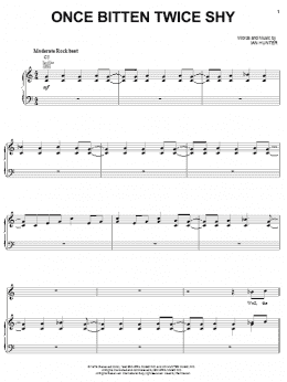page one of Once Bitten Twice Shy (Piano, Vocal & Guitar Chords (Right-Hand Melody))