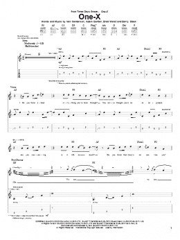 page one of One-X (Guitar Tab)