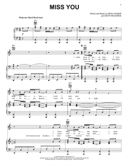 page one of Miss You (Piano, Vocal & Guitar Chords (Right-Hand Melody))
