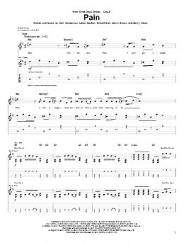 page one of Pain (Guitar Tab)