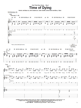 page one of Time Of Dying (Guitar Tab)